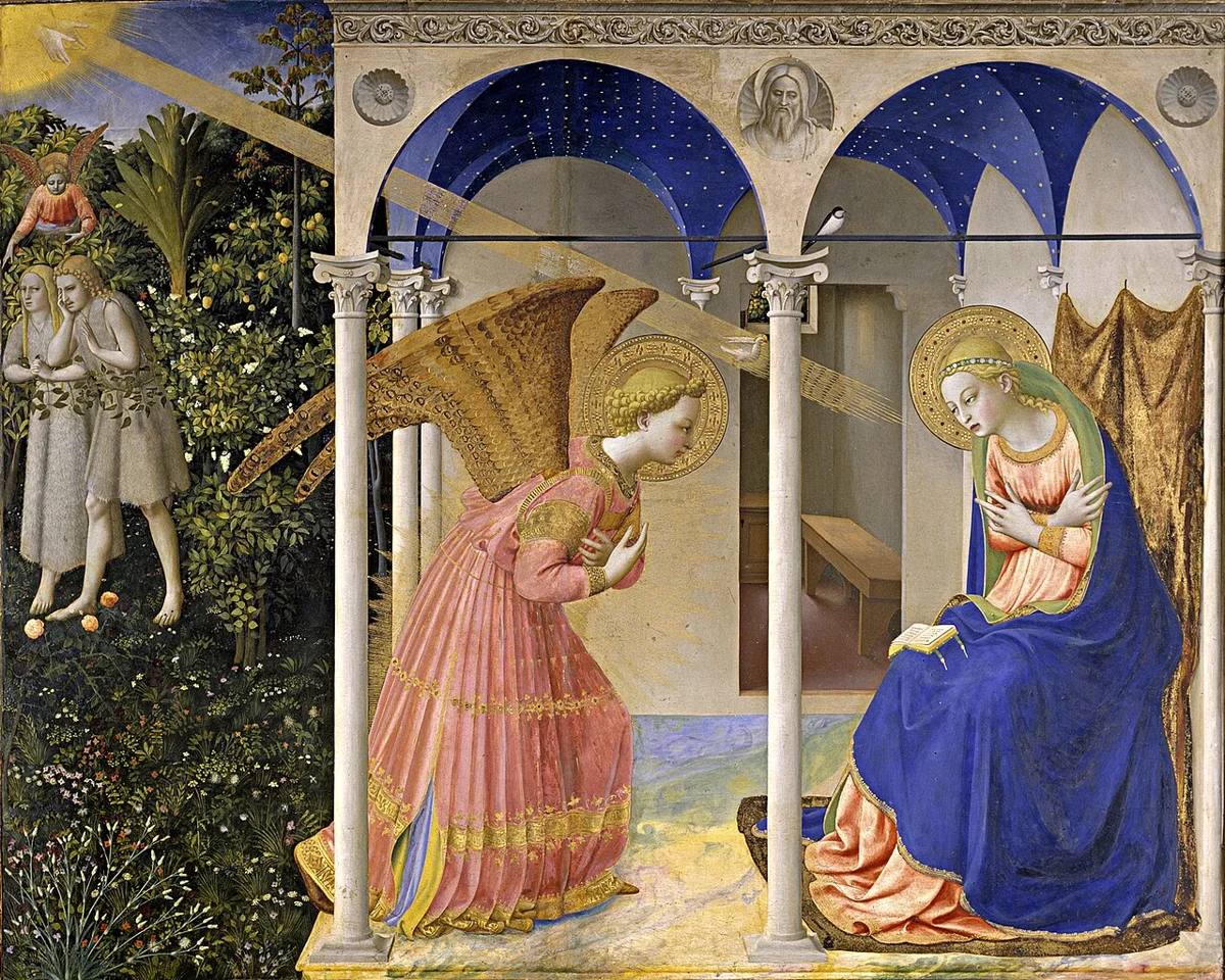 A Anunciação a Maria em pintura de Fra Angelico